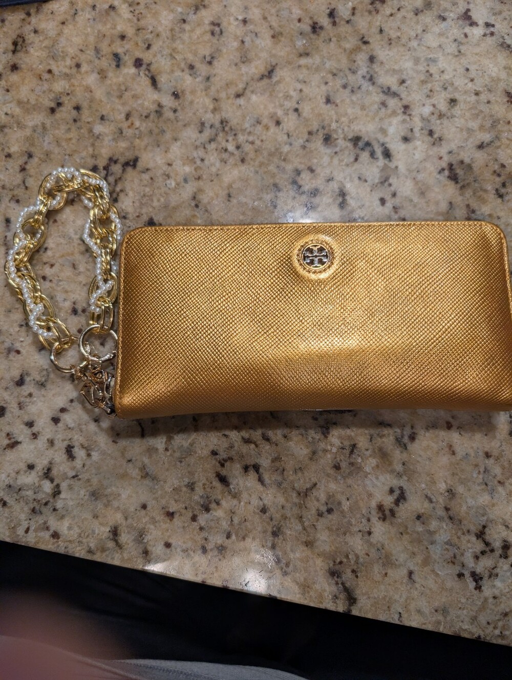 Tory Burch Gold Continental Wallet Wristlet